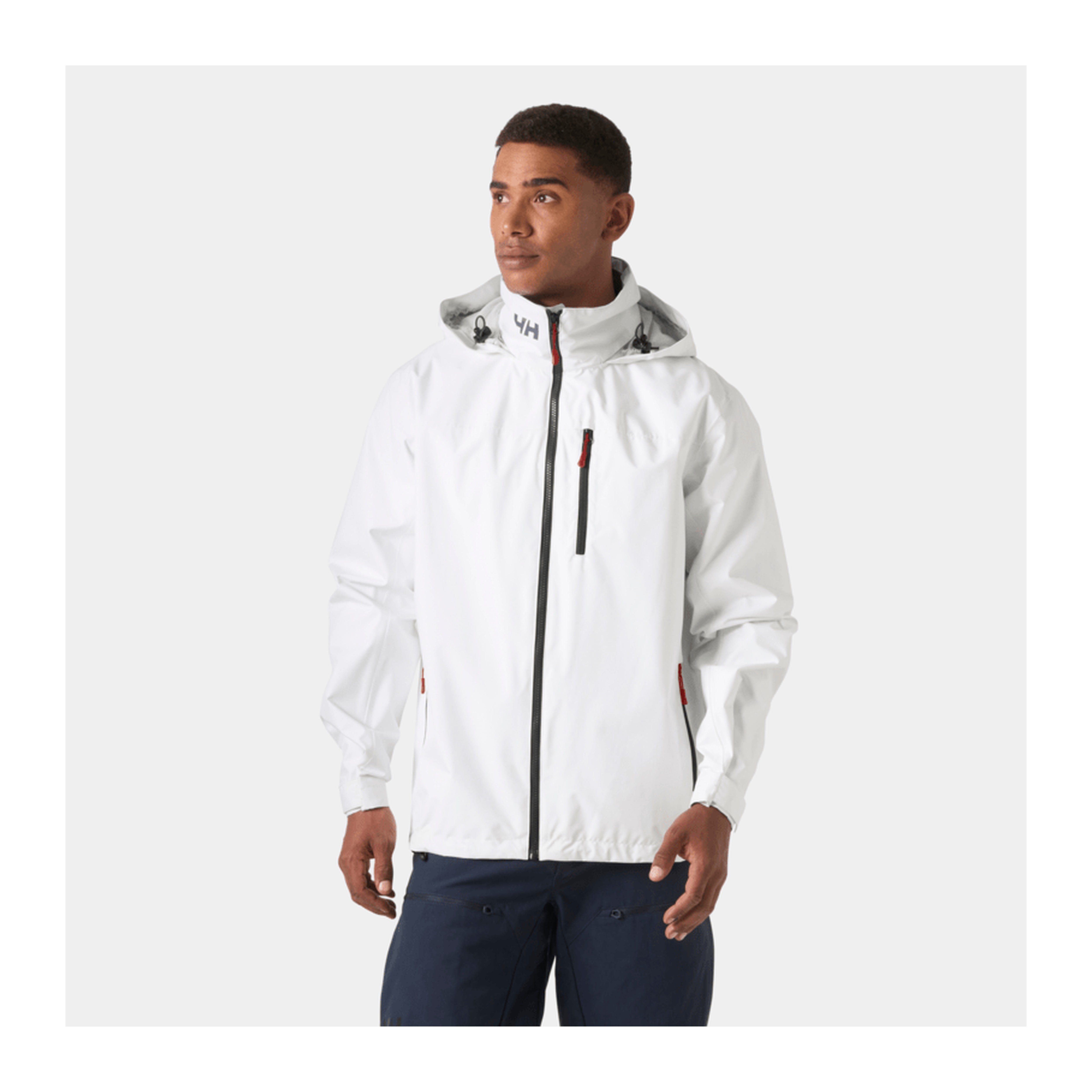 HH Men's Crew Hooded Jacket 2.0 – White – detail